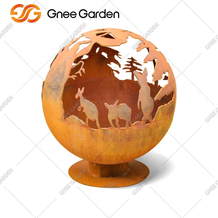 Customized Corten Steel Sphere Rust Outdoor Fire Sphere Customized Corten Steel Sphere Rust Outdoor Fire Sphere