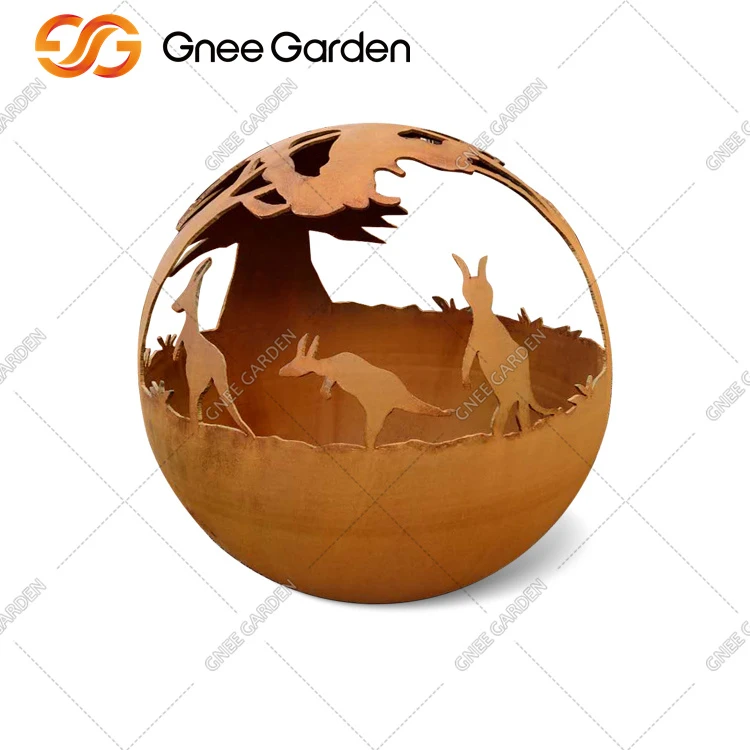 Customized Corten Steel Sphere Rust Outdoor Fire Sphere Customized Corten Steel Sphere Rust Outdoor Fire Sphere