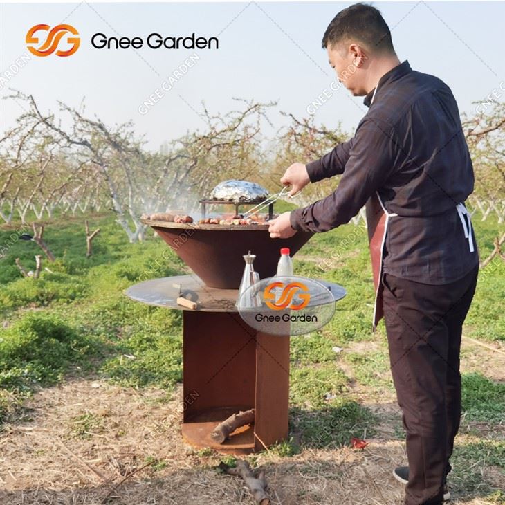 BBQ Barbecue Grill Corten plieno grilis