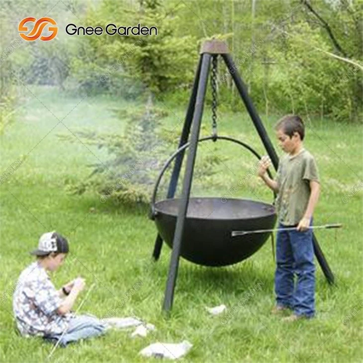 Black Outdoor Round BBQ Barbecue Grill