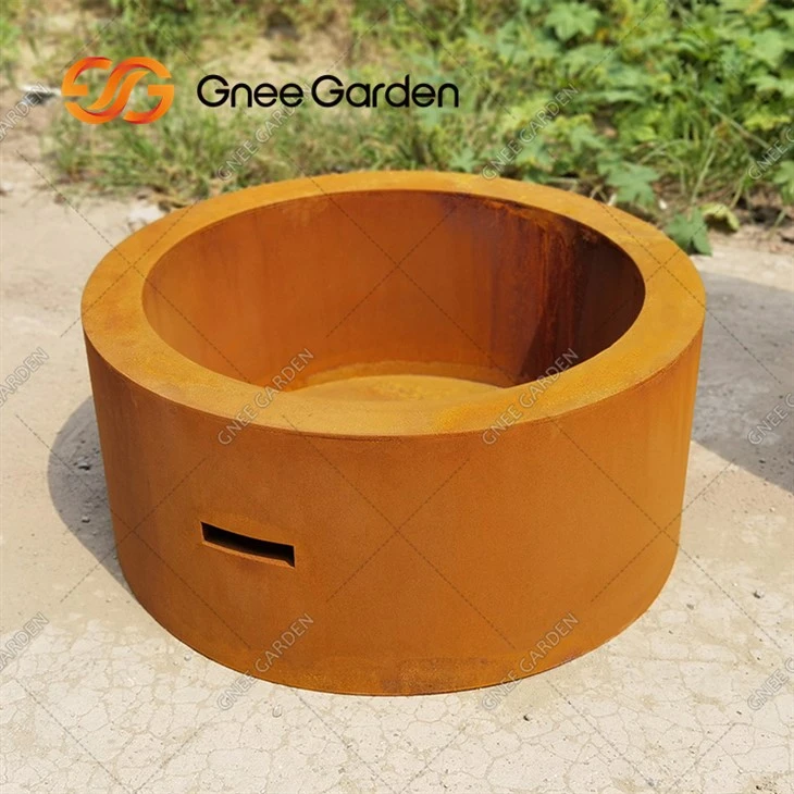 Corten plieno lauko židinio plieno metalinis ugnies duobės ugnies dubuo