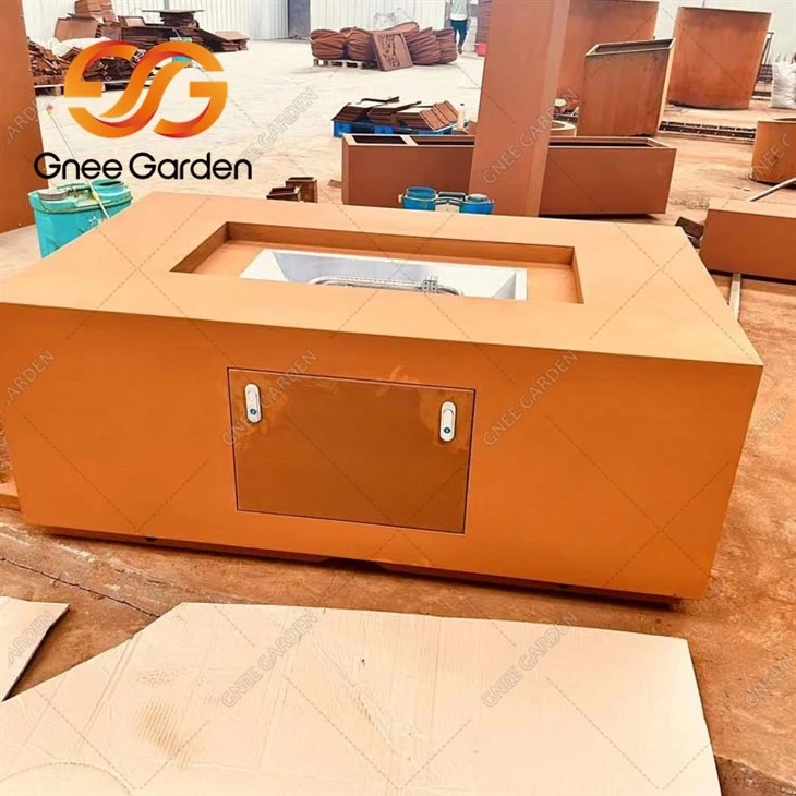 Corten Steel Propane Fire Pit Table