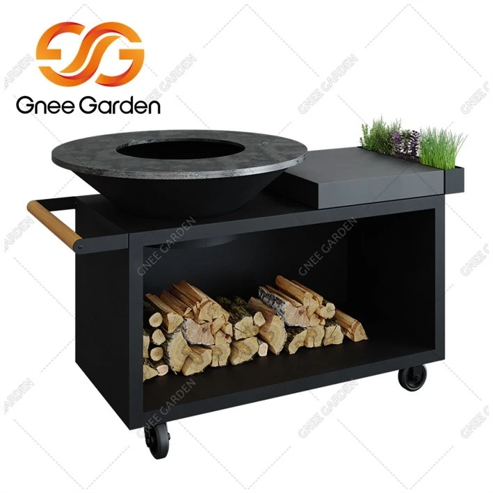 corten steel Rectangular camping fire pit grill（2）