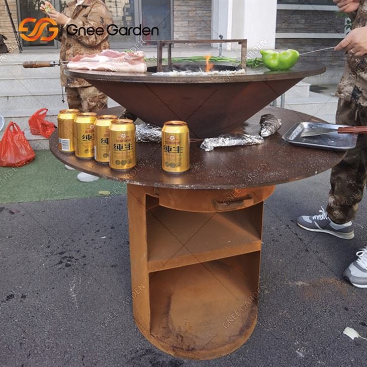Corten Steel Rusty BBQ Grill Barbekiu