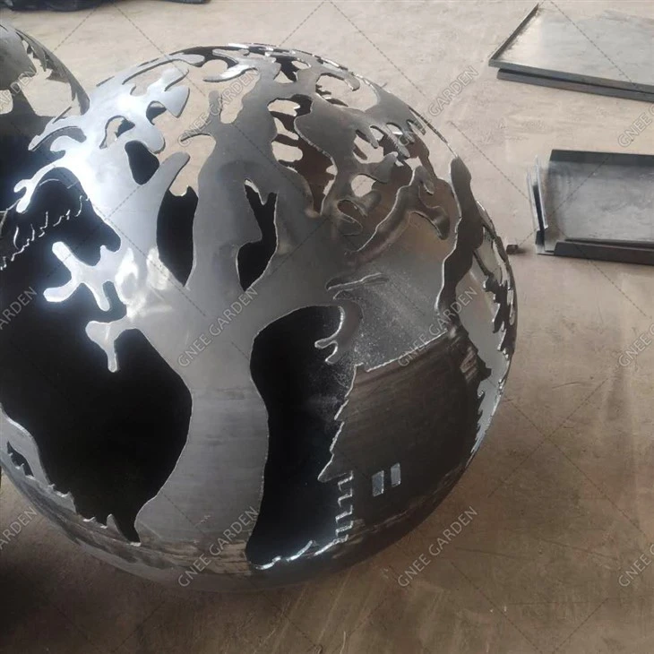 Customized Corten Steel Fire Ball Garden Fire Ball