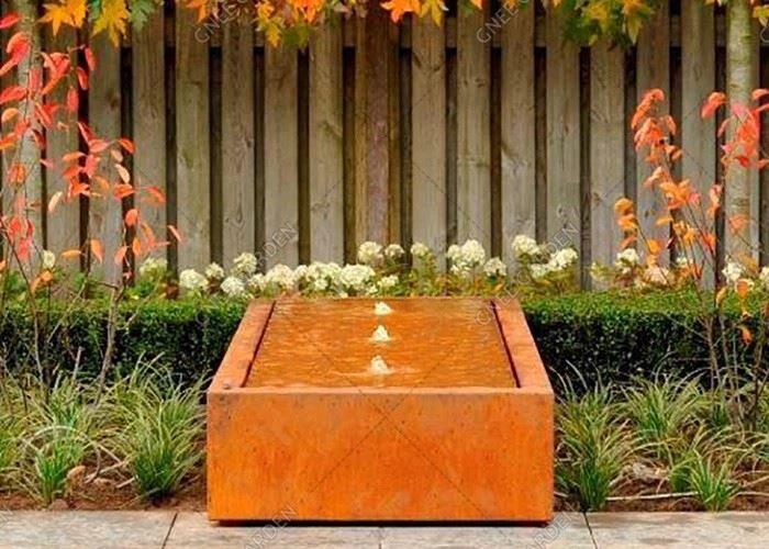 Modern Outdoor Rain Shower Fountain Corten Steel Water Feature Rain Curtain
