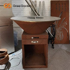 Corten plieninė ugnies duobė laužo degiklis Fire Pit BBQ nešiojamas BBQ grilis medienos deginimas