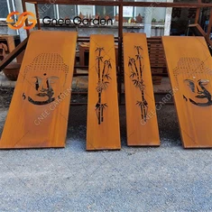 Sodo aprūdijusios Corten plieno ekrano plokštės