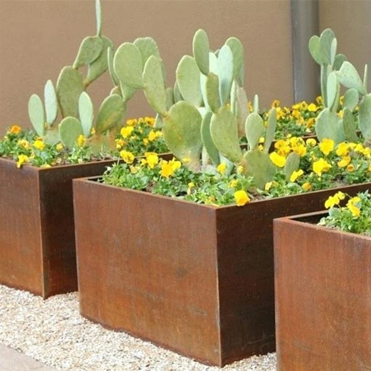 Wholesale Corten Steel Planter Long Box Corten Steel Planter Round Corten Planter